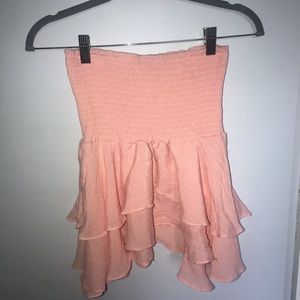 High wasted pastel pink skirt